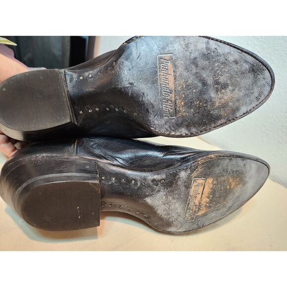 Pardavale Slim Cowboy Boots Men’s 9B Black Leather Handmade Mexico Western - Picture 8 of 9